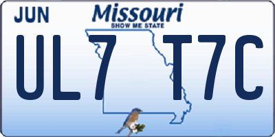 MO license plate UL7T7C