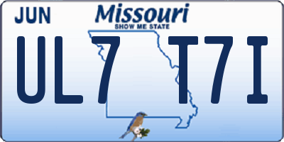 MO license plate UL7T7I