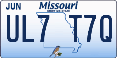 MO license plate UL7T7Q