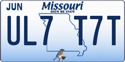 MO license plate UL7T7T