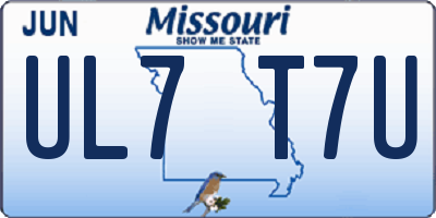 MO license plate UL7T7U