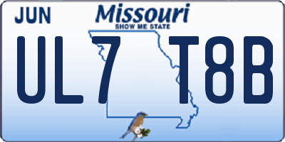 MO license plate UL7T8B