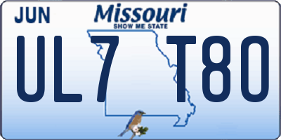 MO license plate UL7T8O