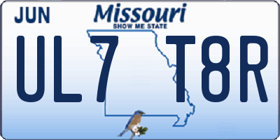 MO license plate UL7T8R
