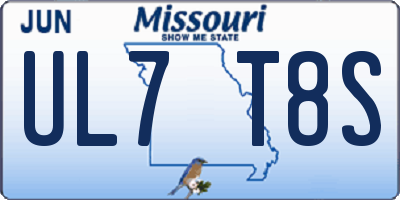 MO license plate UL7T8S