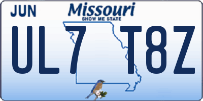 MO license plate UL7T8Z