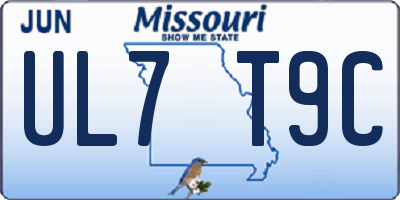 MO license plate UL7T9C