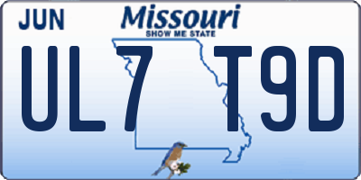 MO license plate UL7T9D