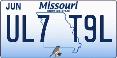MO license plate UL7T9L