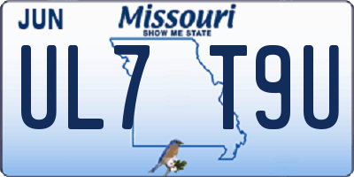 MO license plate UL7T9U