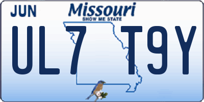 MO license plate UL7T9Y