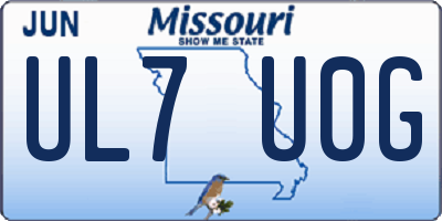 MO license plate UL7U0G