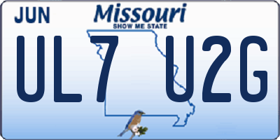 MO license plate UL7U2G