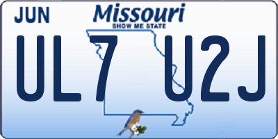 MO license plate UL7U2J