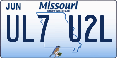 MO license plate UL7U2L