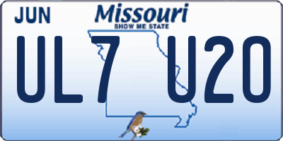 MO license plate UL7U2O