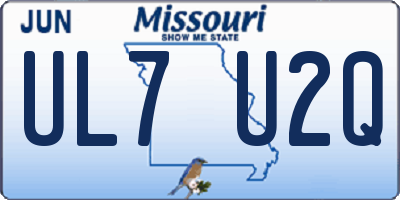 MO license plate UL7U2Q