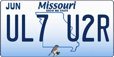 MO license plate UL7U2R