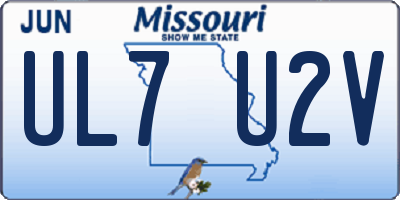 MO license plate UL7U2V