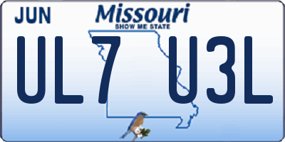 MO license plate UL7U3L