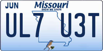 MO license plate UL7U3T