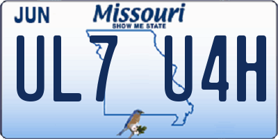 MO license plate UL7U4H