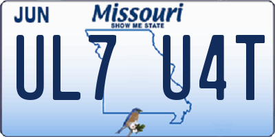 MO license plate UL7U4T