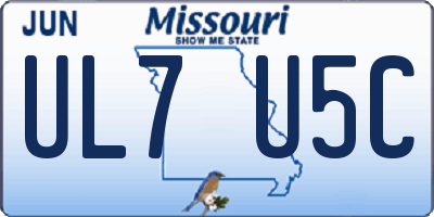 MO license plate UL7U5C
