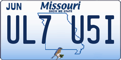 MO license plate UL7U5I