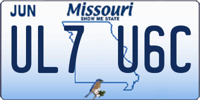 MO license plate UL7U6C