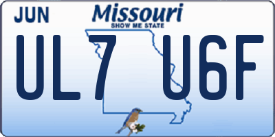 MO license plate UL7U6F