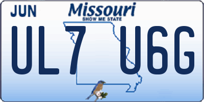 MO license plate UL7U6G