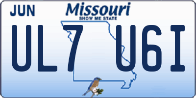 MO license plate UL7U6I