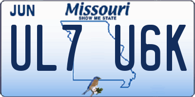 MO license plate UL7U6K