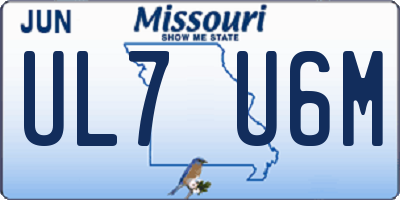 MO license plate UL7U6M