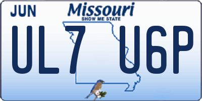 MO license plate UL7U6P