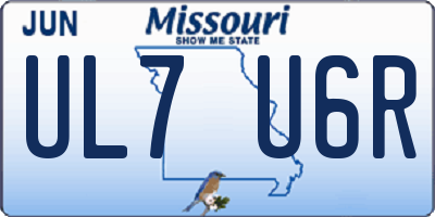MO license plate UL7U6R