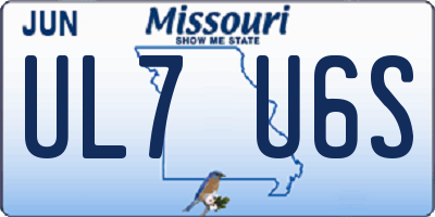 MO license plate UL7U6S