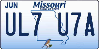 MO license plate UL7U7A
