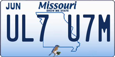 MO license plate UL7U7M