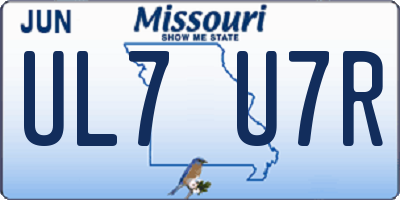 MO license plate UL7U7R