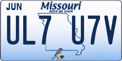 MO license plate UL7U7V
