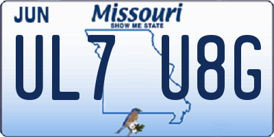 MO license plate UL7U8G
