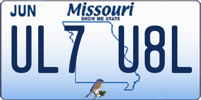 MO license plate UL7U8L