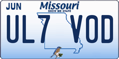 MO license plate UL7V0D