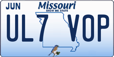MO license plate UL7V0P