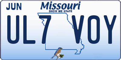MO license plate UL7V0Y