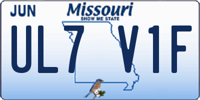 MO license plate UL7V1F