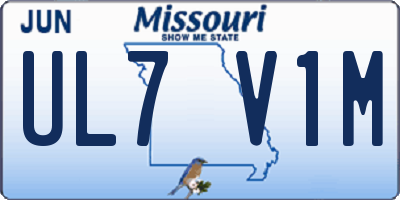 MO license plate UL7V1M