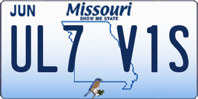 MO license plate UL7V1S